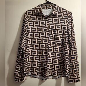 Geometric Patterned Black and Brown